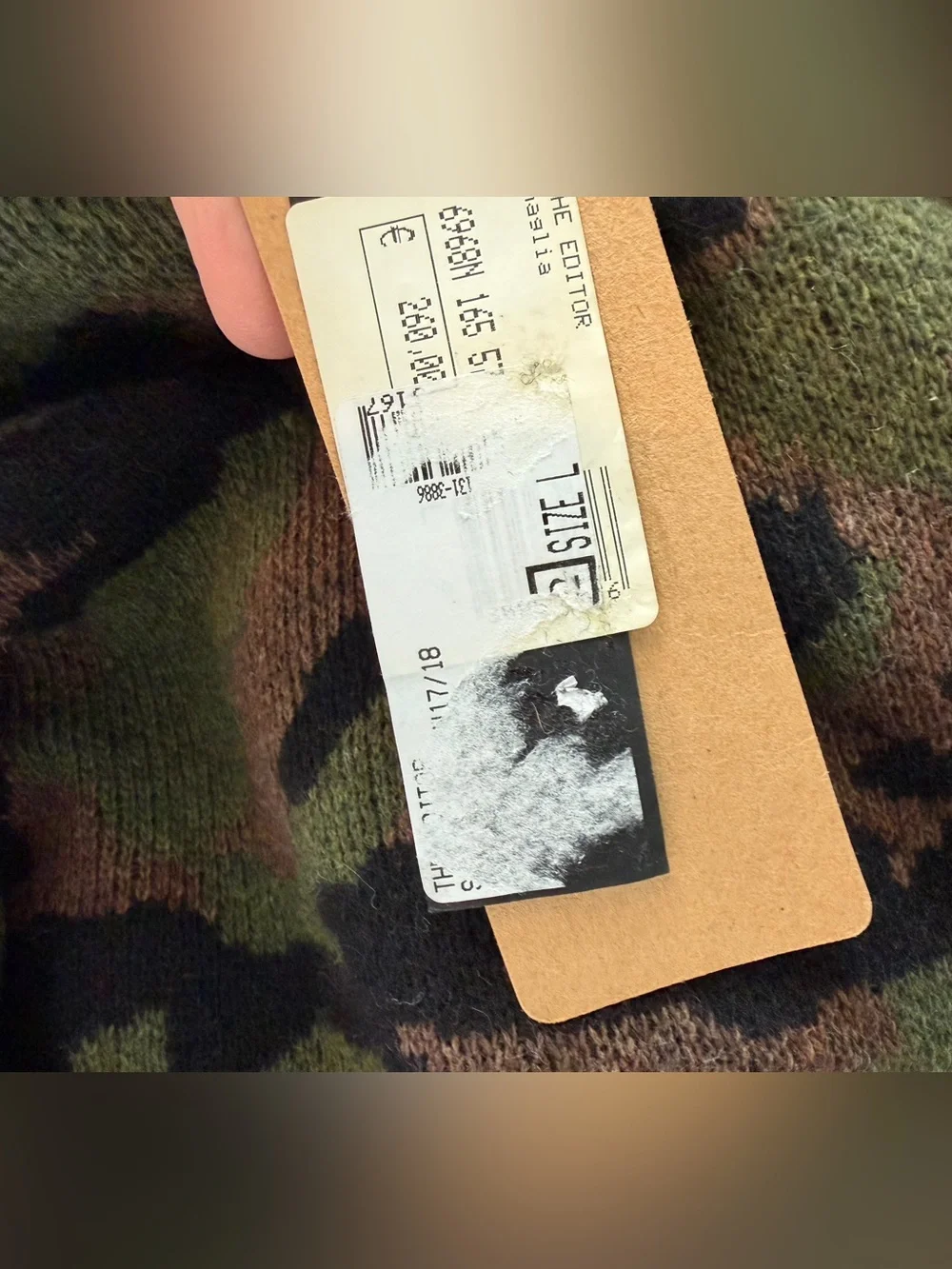 THE EDITOR Luxury Handmade in Italy Camo Wool Sweater Size Large NWT